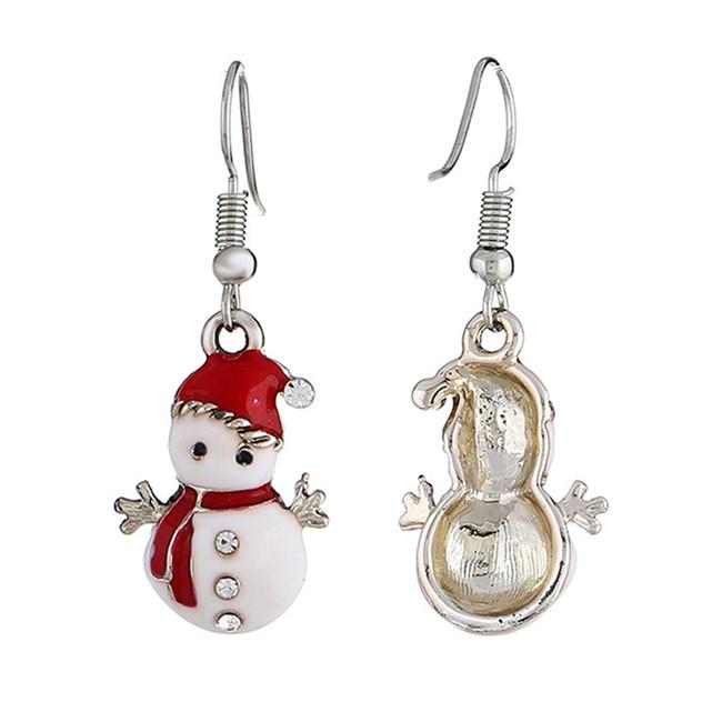 Christmas Snowman Earrings Drop Dangle Cartoon Gift Jewelry for Women Girls Party Accessory