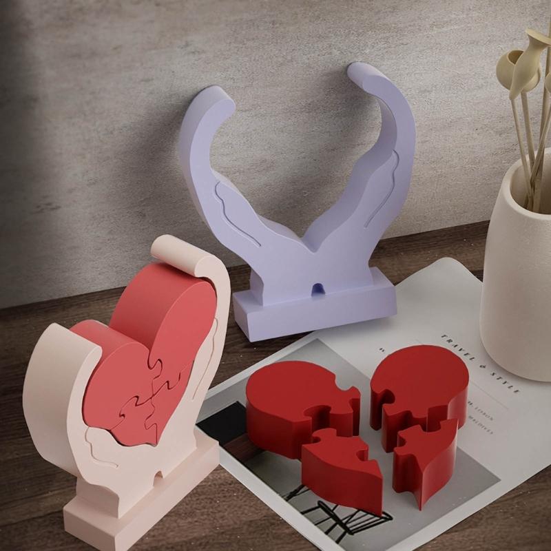 Силиконовая декоративная эпоксидная форма, милые руки, держащиеся в форме сердца, головоломки, форма для украшения дня Святого Валентина для Y любовника