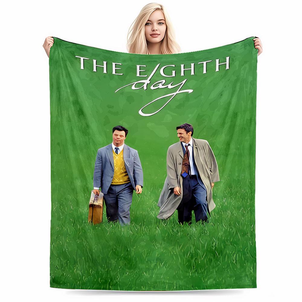 Two Men Walking in Green Field for all seasons blanket lunch break throw gift