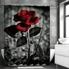 Red Rose Shower Curtain, Bathroom Decorative Shower Curtain, Waterproof Shower Curtain with Hooks