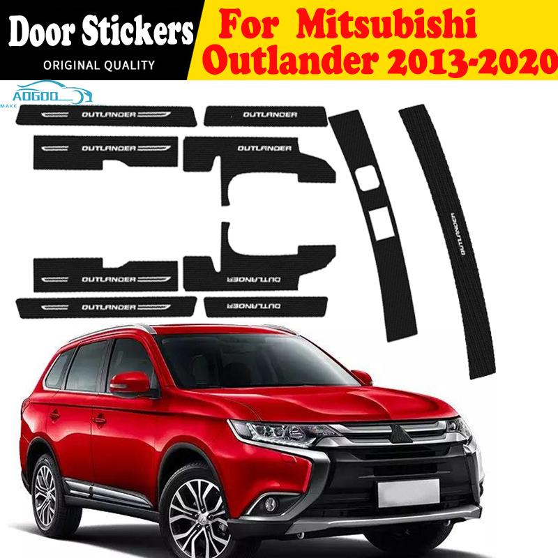 Для Mitsubishi Outlander 2013 2016 2018 автомобильные пороги кожаные наклейки защитная пластина пороговая полоса из углеродного волокна