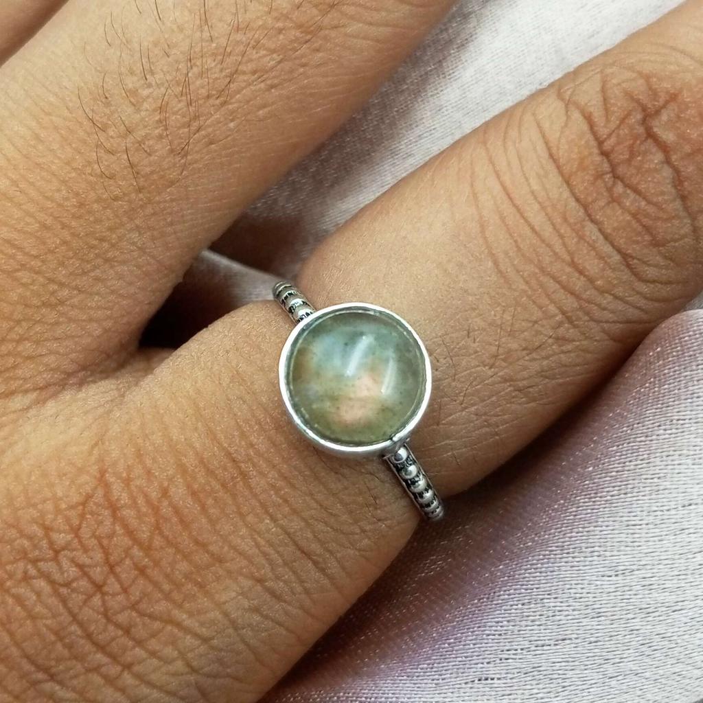 Лабрадорит драгоценный камень стерлингового серебра 925 пробы с покрытием ювелирные изделия ручной работы PQY-IJ10653