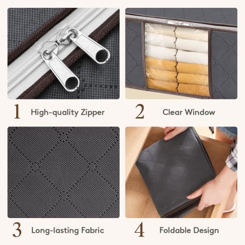 Lifewit Clothes Storage Bags, Foldable Storage Cases, Closet Organizers, Bedding Storage Bags, Clothes Storage, Reinforced Handles, Durable Fabric, Wi