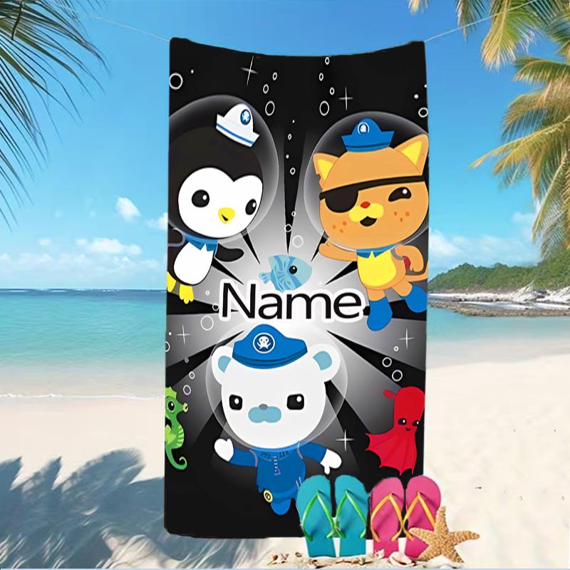 Customizable personalized beach towels Octonauts themed designs.Suitable for the beach, yoga, sports;ideal as beach accessories