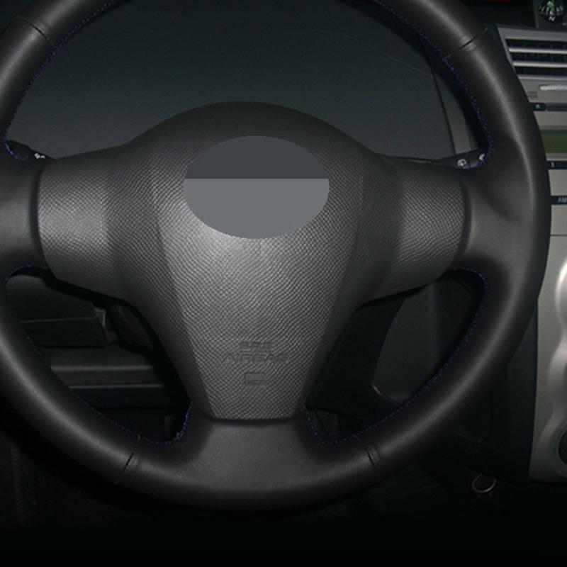 Чехол на руль автомобиля для Toyota RAV4 Yaris Urban Cruiser Vanguard Scion xB xD Сделай сам Ручная прошивка Черная Микрофибра Кожа