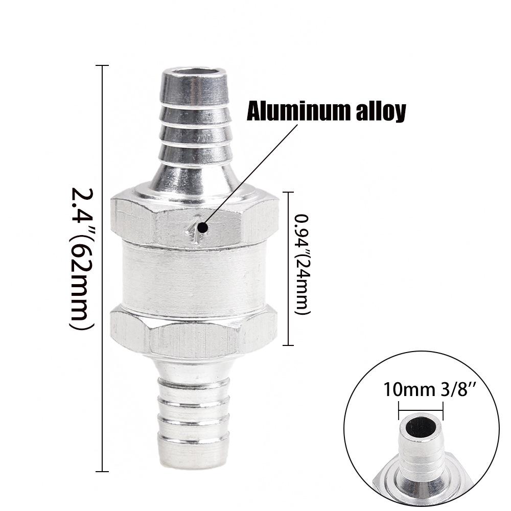 Однонаправленный клапан 6/8/10/12/14/16 мм, размер 6 мм, клапан из алюминиевого сплава, топливный обратный клапан, однонаправленный фитинг для шланга карбюратора