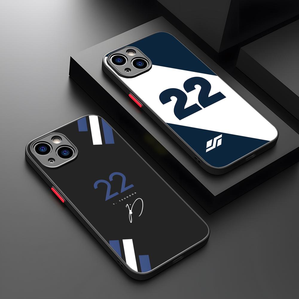Чехол для телефона Yuki Tsunoda 22 Матовый Прозрачный Для Iphone 16 15 Max 14 13 Mini 12 Pro 7 8 11 XR Xs X Plus Задняя крышка