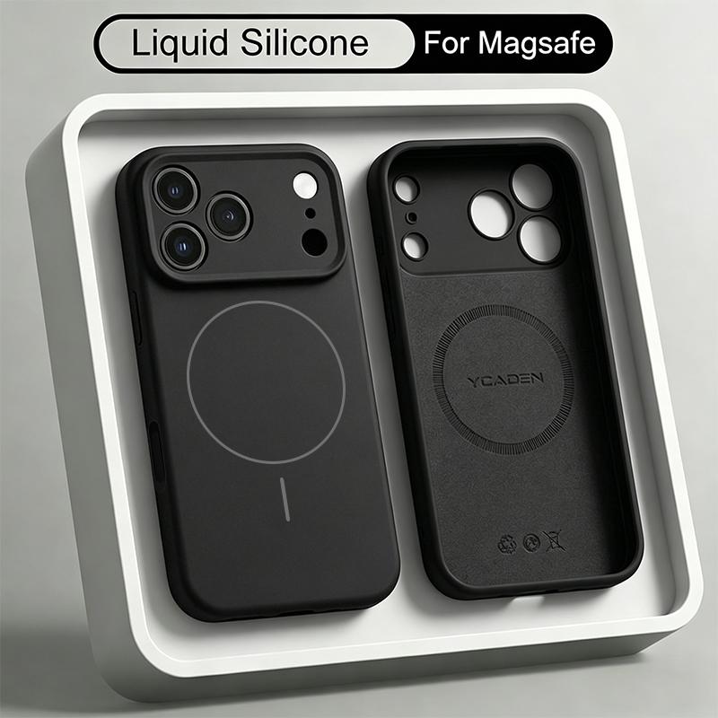Роскошный чехол из жидкого силикона для Magsafe для iPhone 17 Pro Max 17e 16 15 14 13 Pro Max 16e Магнитная крышка для телефона с беспроводной зарядкой