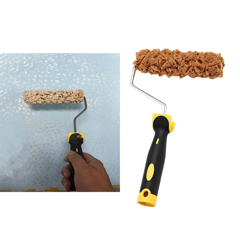 Complete Painting Set With 3 Drywall Texture Rollers and Roller Frame Convenient for Wall Surfaces Finishes Daily Use