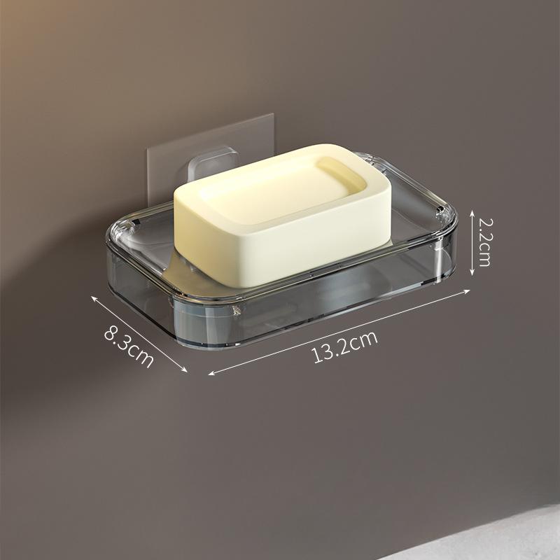 Soap Box Suction Cup Wall-mounted Perforation-free Drain Toilet Drain Soap Box Shelf Household Bathroom