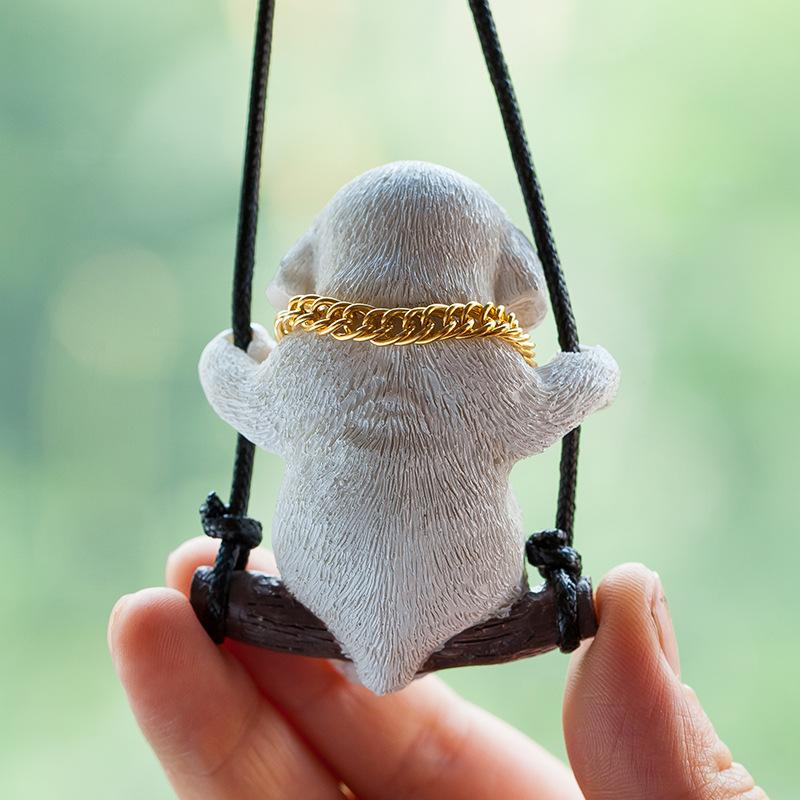 Swing Labrador car pendant Car pendant High-end Internet celebrity car dog rearview mirror pendant