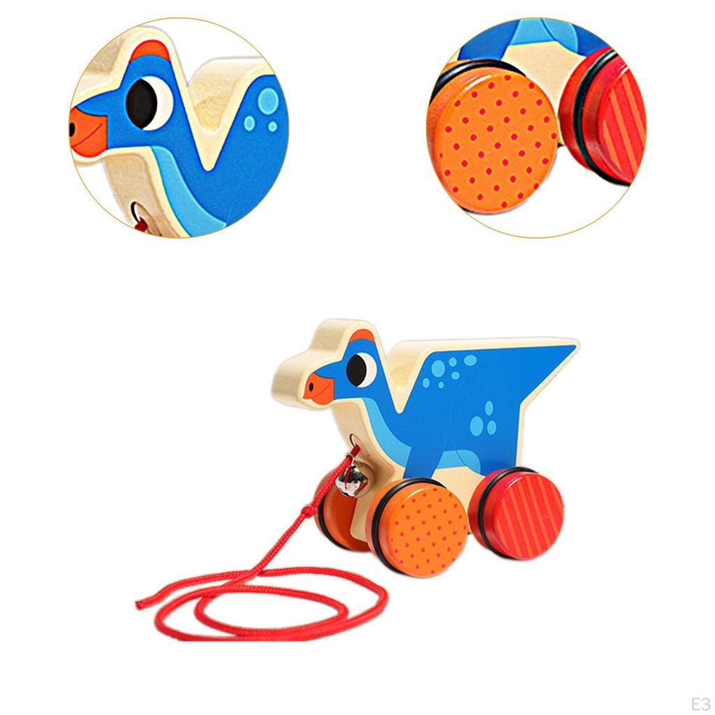 Игрушка-игрушка «Животное, толкающее и тянущее» для детей, сделанная вручную из дерева