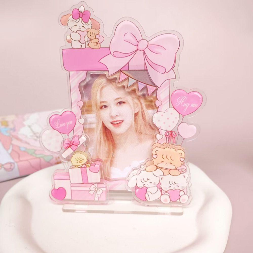 Dustproof Idol Card Display Stand Transparent Photo Frames Cute Photo Card Holder Gifts