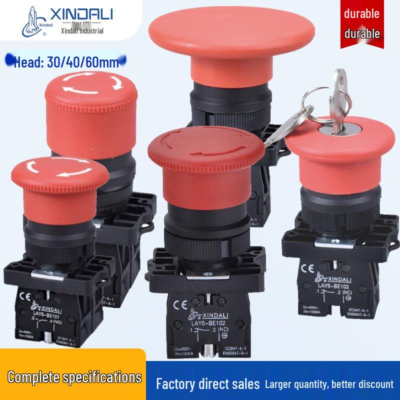 Mushroom Head Emergency Stop Switch ZB2/XB2 542/545 Rotary Reset Elevator Button BE102