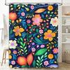 Colorful Floral Shower Curtain Waterproof Fabric Decorative Bath Accessories Set for Home Bathroom Various Sizes Available
