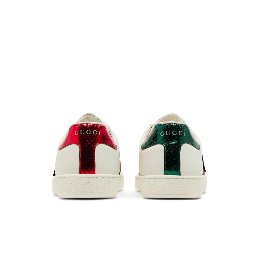 Gucci Вышивка 'Змея' на тузе (унисекс) Белые / Зеленые / Красные кеды для скейтборда 456230 02JP0 9064