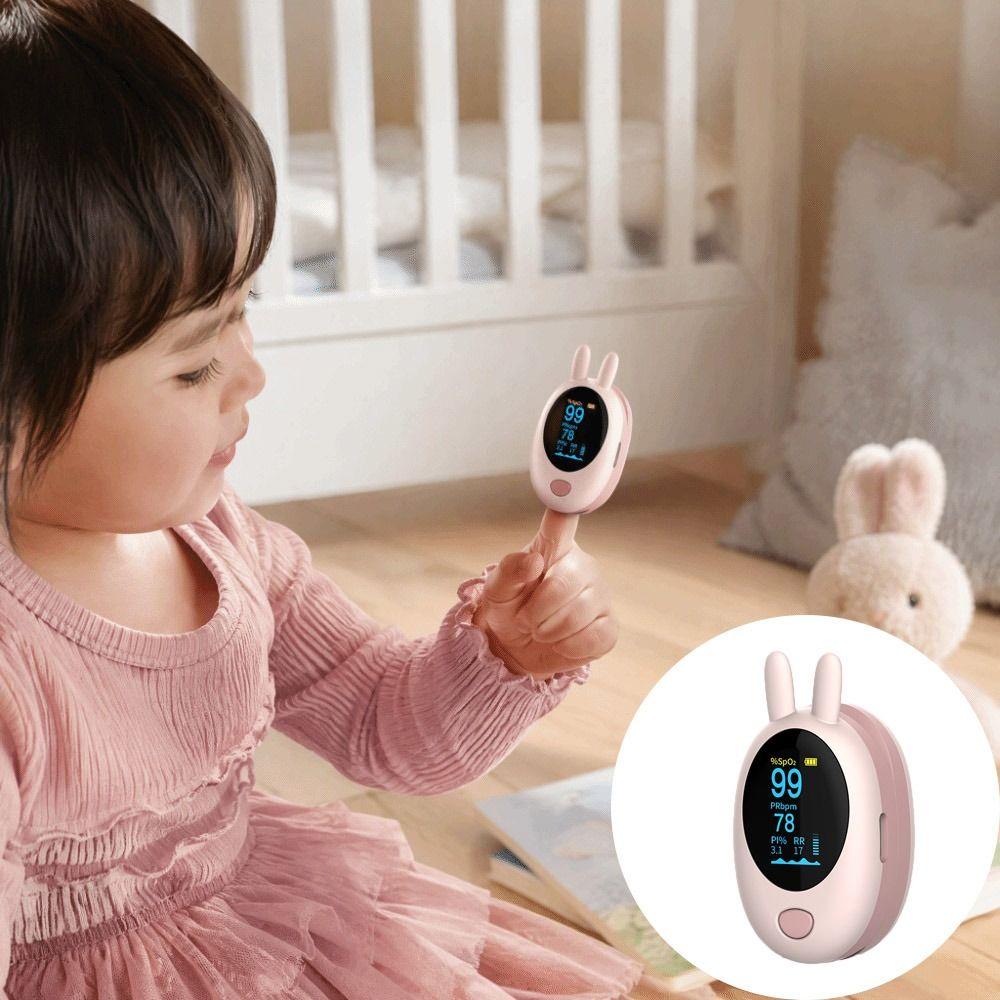 Rechargeable Finger Pulse Oximeter Voice Monitoring Finger-Clip Oximeter Children's Use