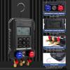Digital Manifold Gauge HVAC Refrigerant Digital AC Gauge Set with 2 Thermometer Clamps for R22/R410A/R134A/1234YF Charging Kit