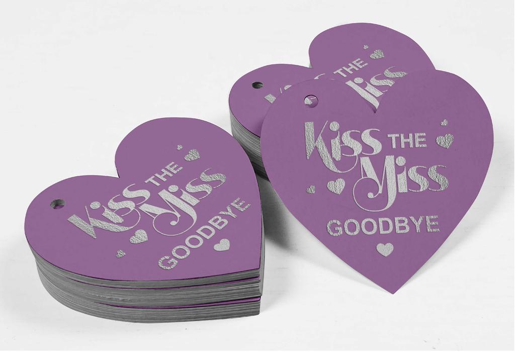 Inkdotpot 100 шт. в упаковке. Бирка из настоящей серебряной фольги с поцелуем «Мисс на прощание» на девичник.