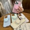 Модный Макарон Милый Цвет Магнитный Чехол для Телефона для iPhone 16 Pro 15 14 17 Pro Max Задняя Крышка с Подставкой Держателем Чехлы для Magsafe