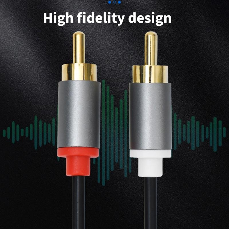 Кабель 2RCA на 2RCA с позолоченными разъемами 2RCA папа на 2RCA папа, стерео аудиокабель для домашнего кинотеатра, HDTV, игровых консолей