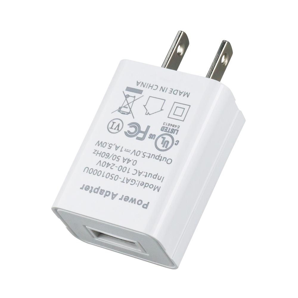 Certification 5W USB Wall Charger for All Cell Phone USB A Port 5V1A Power Portable Charger