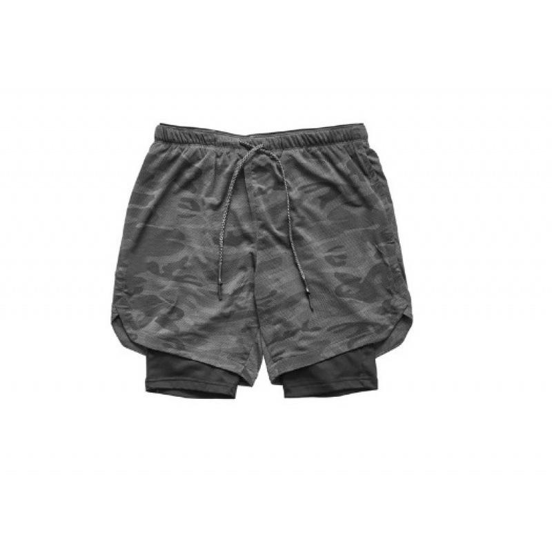 Мужские модные двухслойные спортивные шорты для бега Muscle Brothers - Повседневная одежда для фитнеса на открытом воздухе свободного кроя