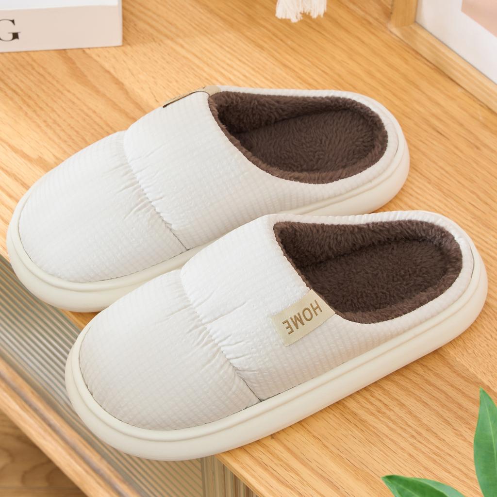 Cloth Cotton Slippers 2025 New Indoor Home Soft Bottom Non-slip Piled Warm Couple Thick Bottom Plush Slippers