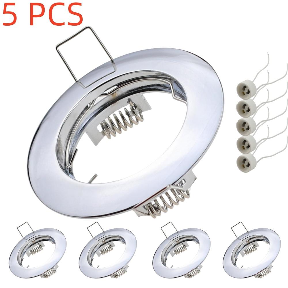 5 Pcs Recessed Ceiling Lamps with Holder GU10 Socket Base LED Spot and Halogen Built-in Spot Lights