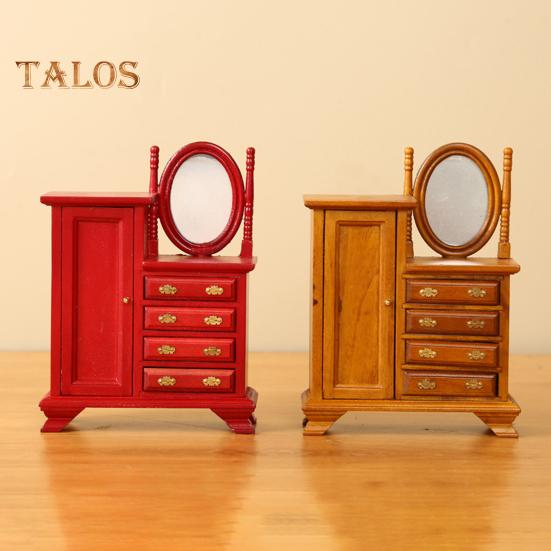 Мини-комод для кукольного домика, винтажный миниатюрный комод с ящиками, мини-мебель, туалетный столик для декора спальни кукольного домика