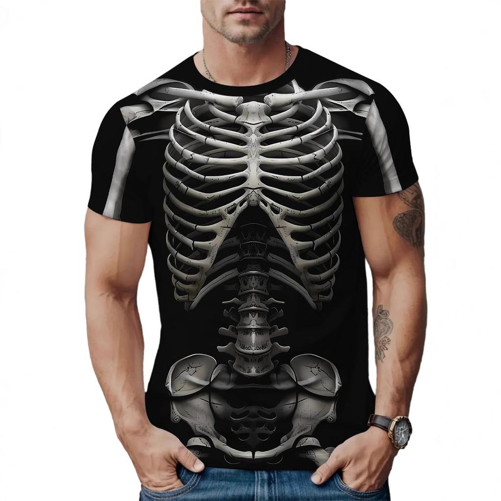 Летний топ с круглым вырезом и 3D-принтом, модные трендовые повседневные футболки с короткими рукавами для мужчин