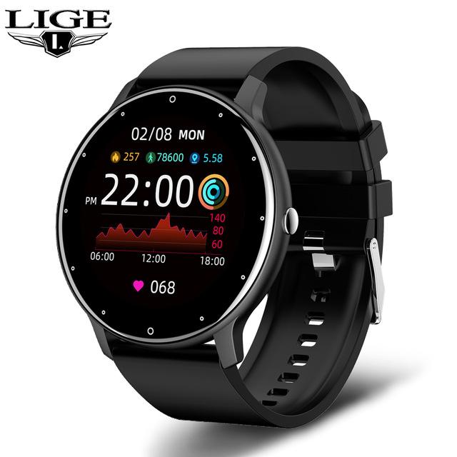 Смарт-часы LIGE с экраном 1.28 дюйма, защитой от воды IP67, пульсометром и возможностью принимать звонки с телефона