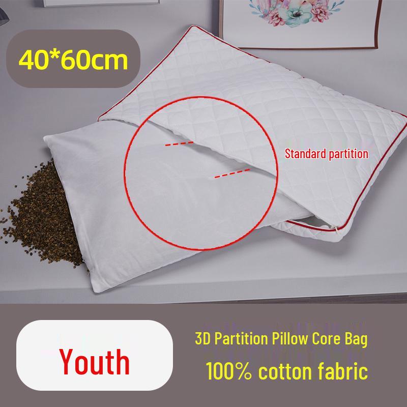 Наволочка для подушки с гречневой лузгой: Чистый хлопок, Двойная молния, Утолщенный, Безопасный для детей мешок для наполнителя подушки, Домашний текстиль.