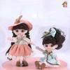 Мини-подвижная 13-шарнирная кукла 15 см, игрушка для девочек, 3D большие глаза, BJD принцесса, полная одежда, коллекция платьев, детская кукла в подарок