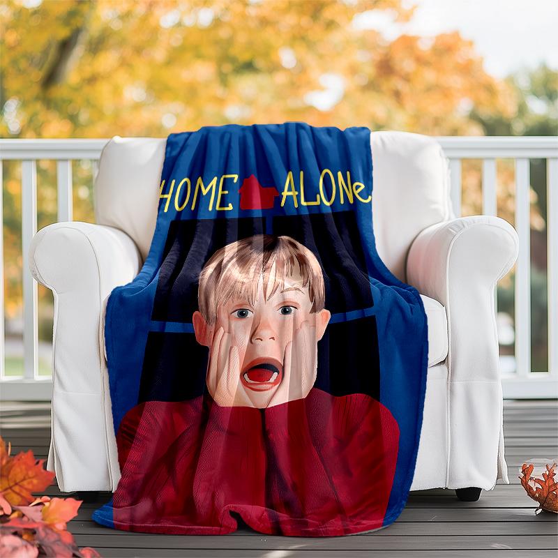 Home Alone Theme Printed Blanket - Perfect for Couch, Bed, Travel & Outdoor Use | Machine Washable, Cozy & Durable.