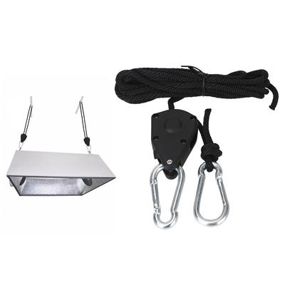 Пластиковый шкив для вешалки, подвесной трос, храповой механизм, регулируемый зажим для троса, цинковый сплав, крючок 1 шт., прочный, 1/8 дюйма, для комплекта светильников для выращивания растений