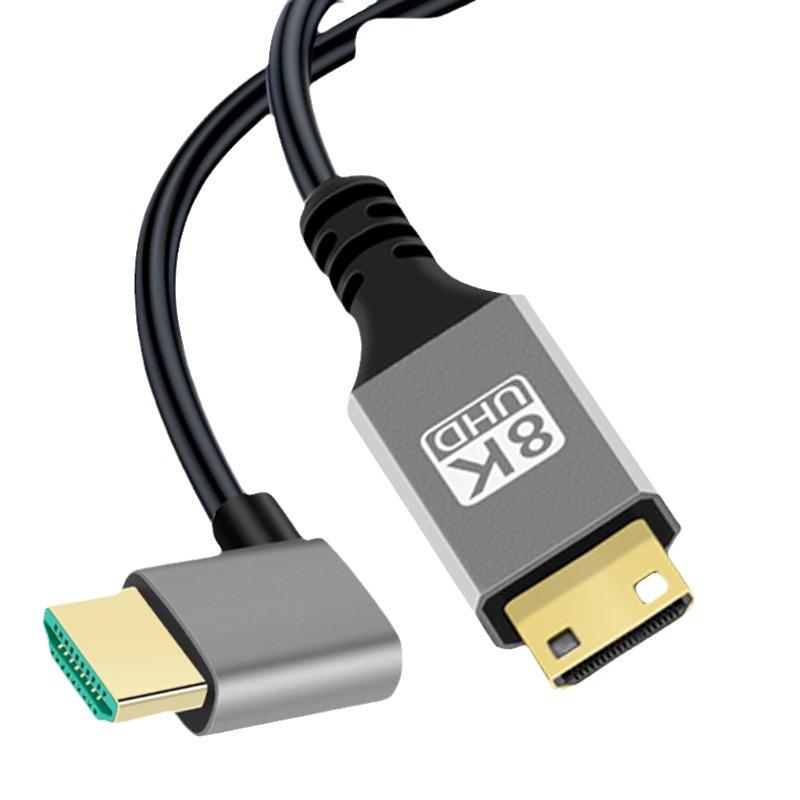 8K60Hz Mini HDMI to HDMI многонаправленный угловой кабель для камеры/ноутбука