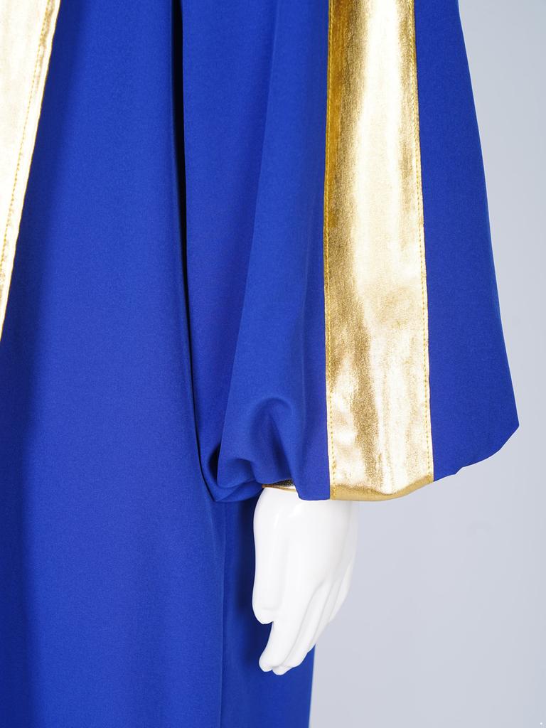 Мальчики Девочки Мусульманский Арабский Тауб Длинный Рукав Металлический Контрастный Молния Хоровое Одеяние Дети Церковный Богослужение Костюм Выступление Танцевальная Одежда