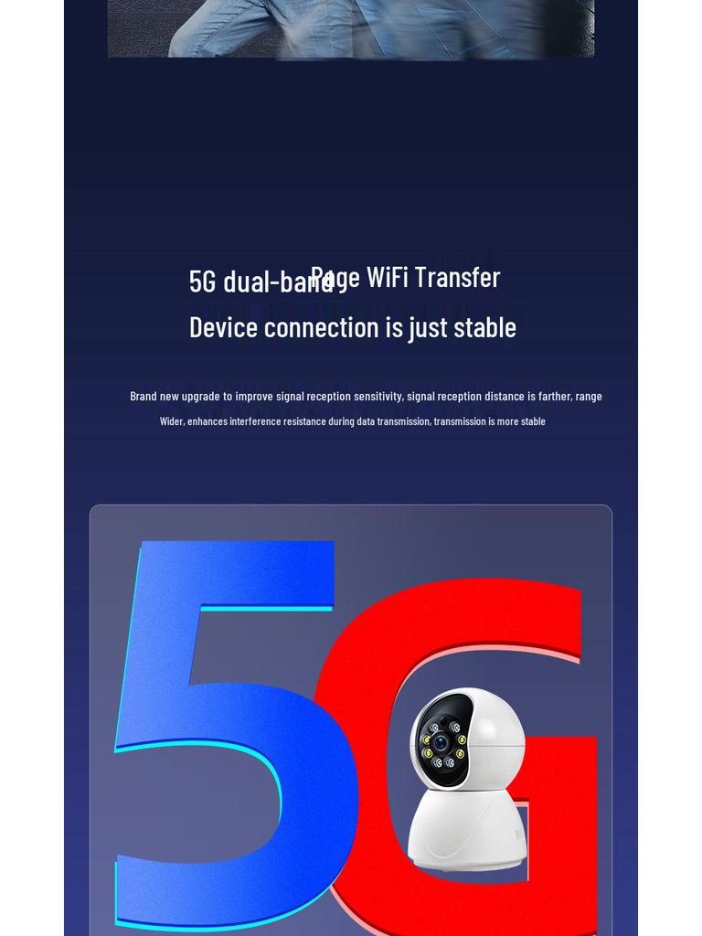 3MP Home Smart Surveillance Camera with 5G WiFi, App Remote Alarm, Dual-Band, and Two-Way Voice Intercom