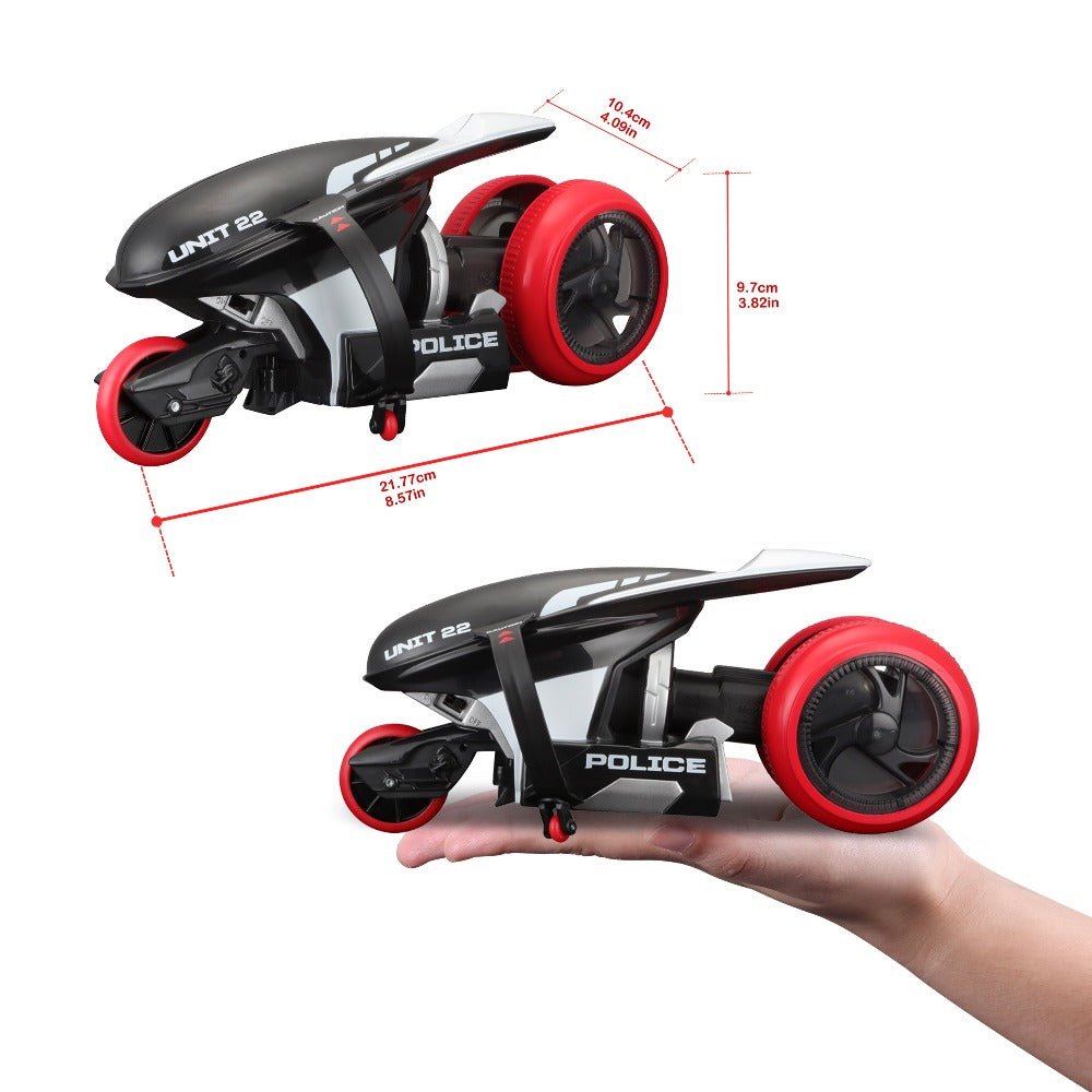 Maisto TECH Cyklone 360 Hand-held Motorcycle, Black (police Turnaround Function, LEDs)
