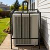 Anti Theft AC Condenser Guard Metal Oxford Cloth Mesh Cover Set Quick Installation Open Airflow Fit Most AC Units