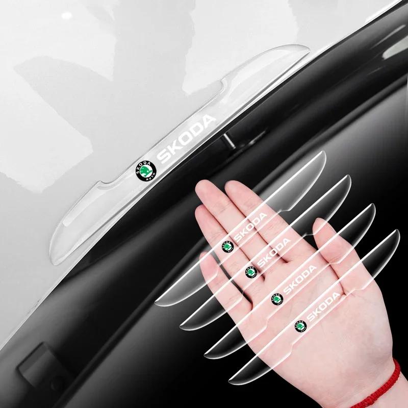 2025 Hot 4PCS Car side door anti-collision bumper protection sticker For Skoda Octavia Fabia Kamiq Kapoq Kodiaq Rapid SCALA Supe