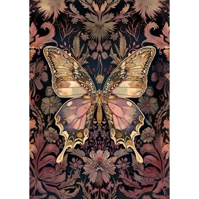 Butterfly Romantic Floral Boho Posters and Prints Canvas Printing Vintage Wall Art Picture for Living Room Home Decor Gifts