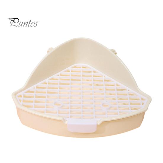 Small Pet Toilet High Fence Detachable Hollow Platform Easy Cleaning Rabbit Litter Pan Animal Potty Trainer Bunnies Corner Toilet Box Ferret Hamster