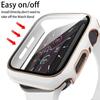 Закаленное стекло 2 в 1 + чехол для Apple Watch Series 7, 41 мм, 45 мм, iWatch Series SE 6, 5, 4, 3, 2, 1, 38 мм, 40 мм, 42 мм, 44 мм, рамка с полным бампером, аксессуары для часов