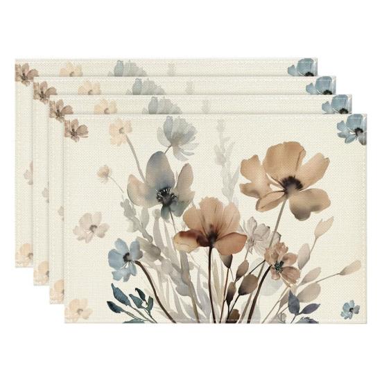 45295 шт. подставка для столовых приборов с принтом и цветочным узором, теплоизоляция, устойчивая к морщинам, защита стола, вечерние, кухня, столовая