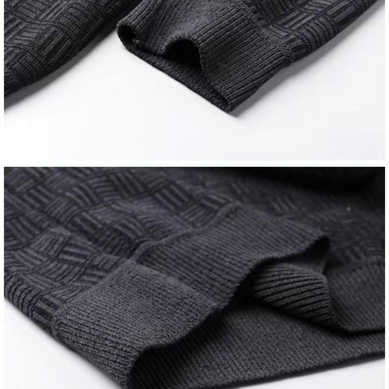 Новый мужской толстый вязаный свитер, трехмерный жаккардовый высококачественный теплый повседневный пуловер с круглым вырезом