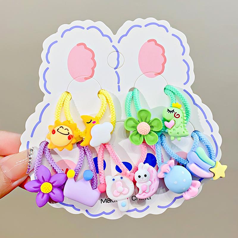 10 шт., милый бантик, эластичная лента для волос, веревка для волос с героями мультфильмов для девочек, милый держатель для хвоста, резинка для волос, детские резинки для волос, резинки для волос