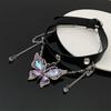 Crystal Butterfly Pendant Necklace Belt Twined Women Accessory Punk Gothic Metal Choker  Ladies