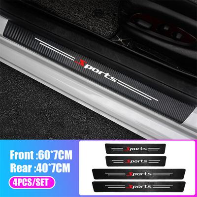 4 шт./компл. Накладка на порог двери автомобиля из углеродного волокна, защита от царапин, наклейка-протектор